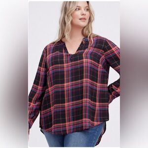 Torrid | Georgette Hi-Low Pullover Long Sleeve Blouse | size 3